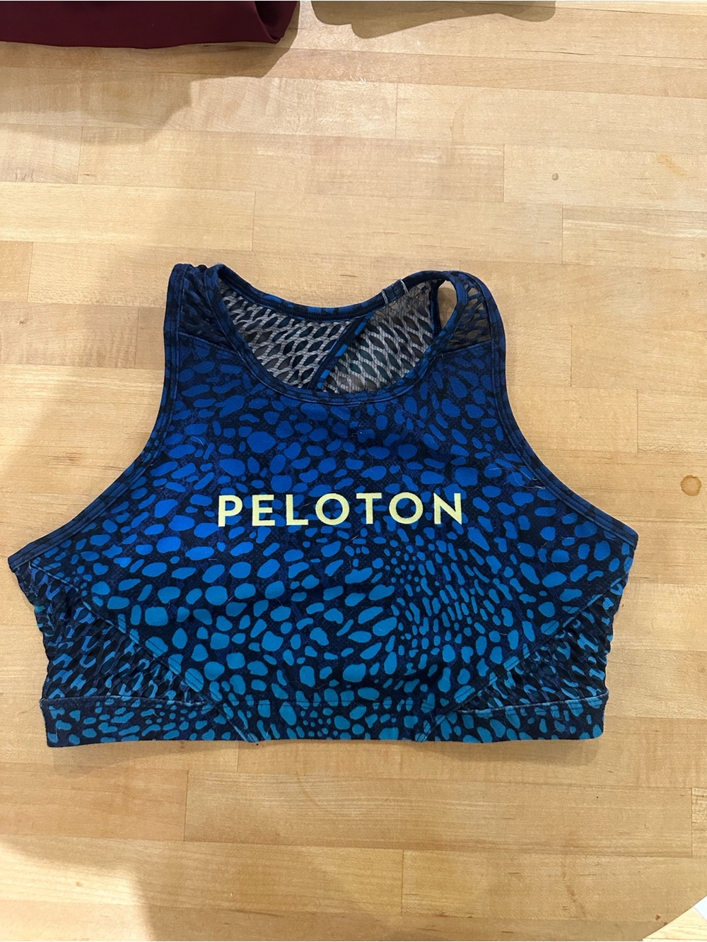 Peloton Blue and Navy Pebble-Pattern Sports Bra